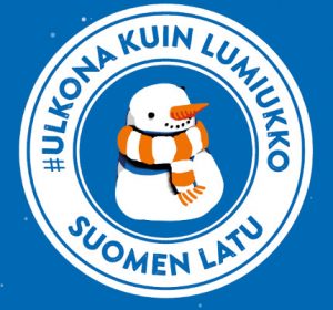 Ulkona kuin lumiukko - logo